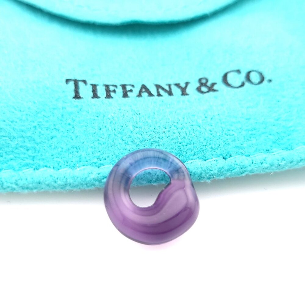 Tiffany & Co. Elsa Peretti Purple Amethyst Carved 11"mm Eternal Circle Pendant